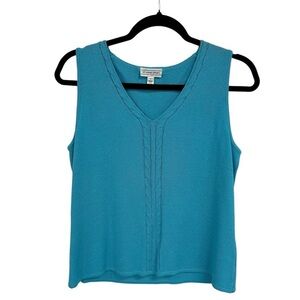 St. John Sport Bright Blue Sleeveless Knit Wool Blend Tank Top Women’s Small